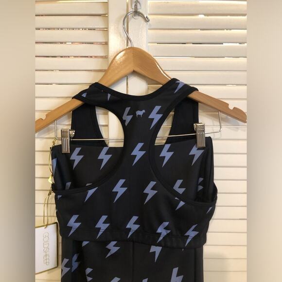 NWT Goldsheep Lightning Fit Blue Lightning Bolt Sports Bra and Leggings Set - Picture 6 of 7